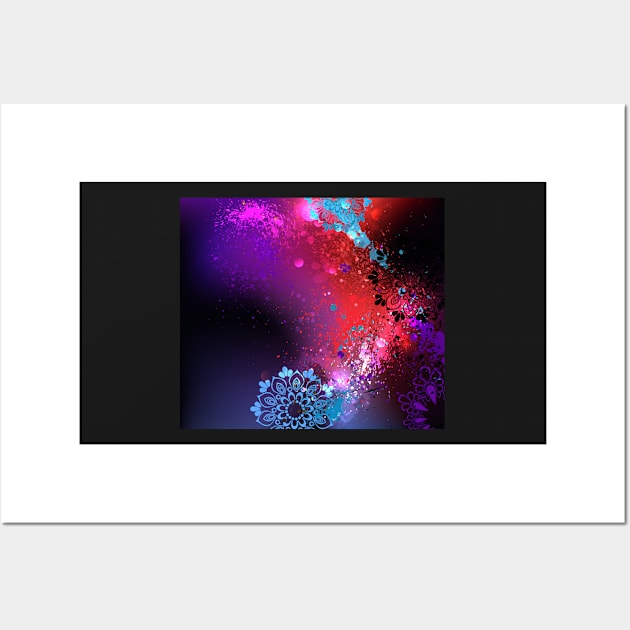 Purple Background Holi ( Abstract ) Wall Art by Blackmoon9